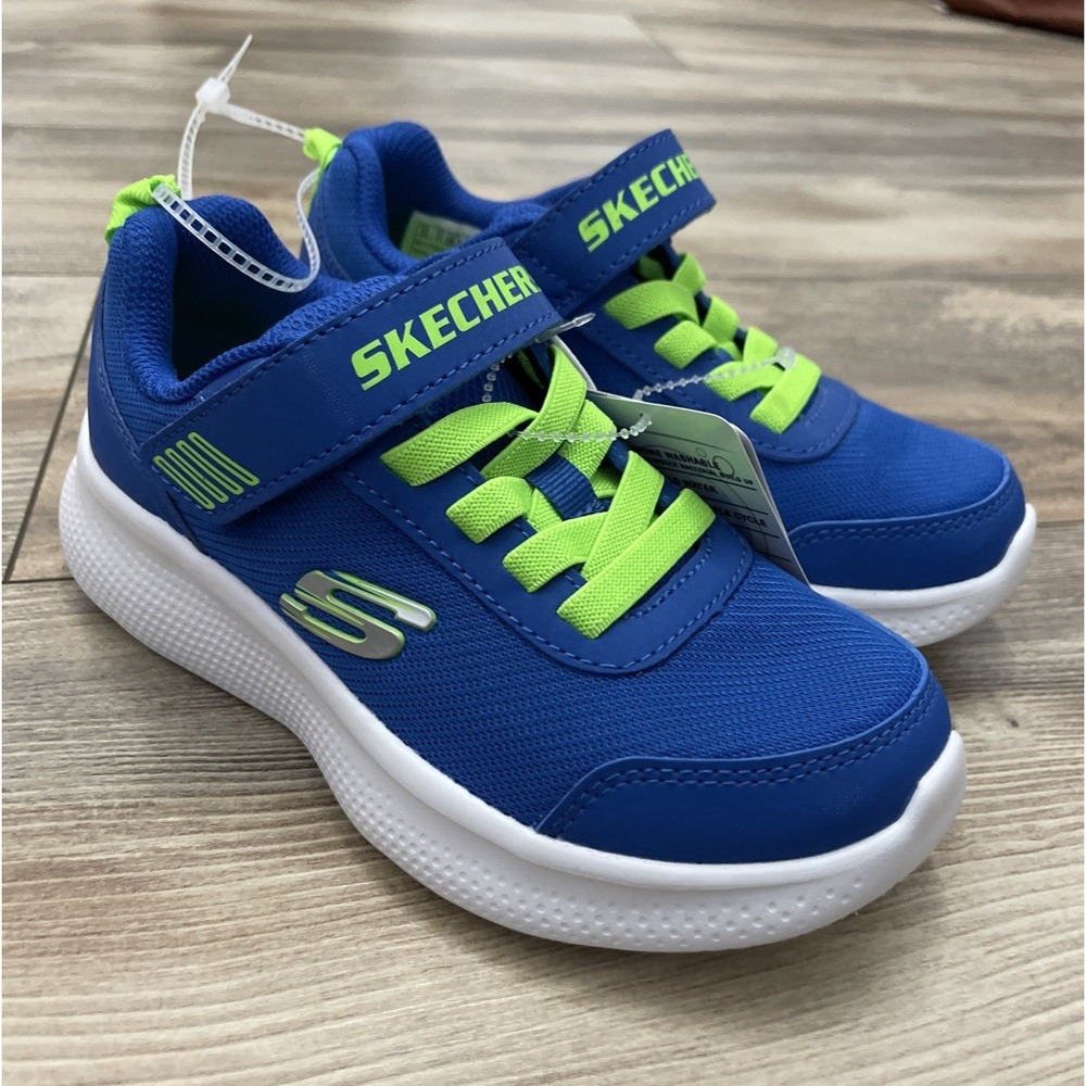 Skechers Skech-Lite Pro Blue Lime Mesh Kids Sneakers 17340LR Size 12